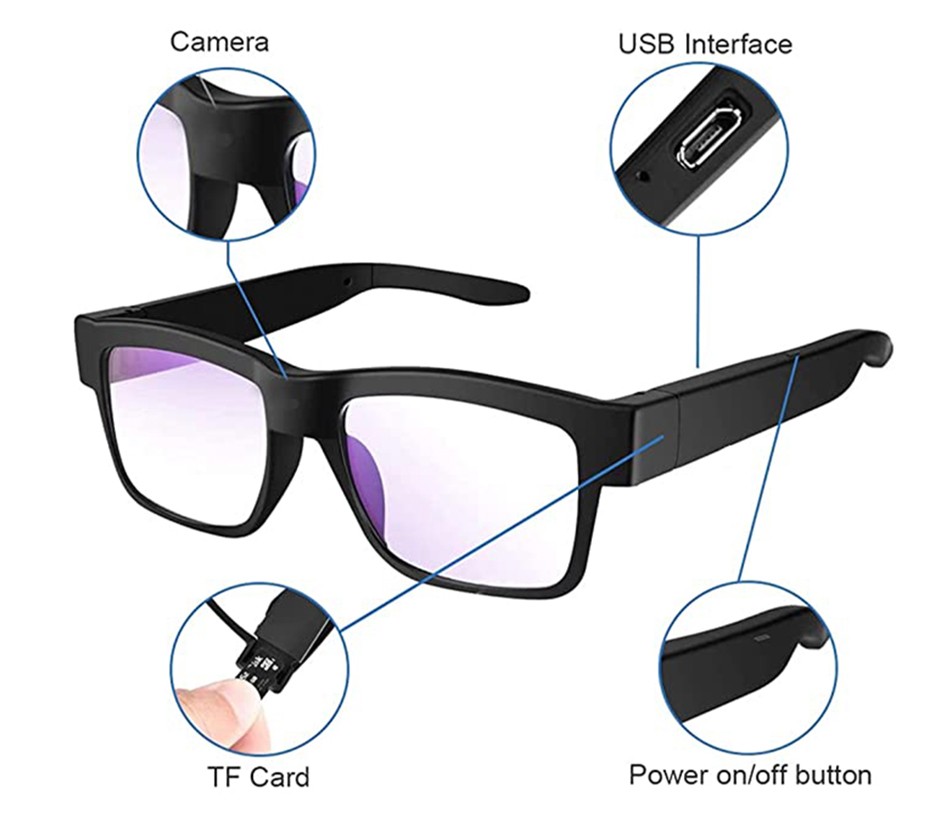 gafas espía cámara wifi grabación de vídeo