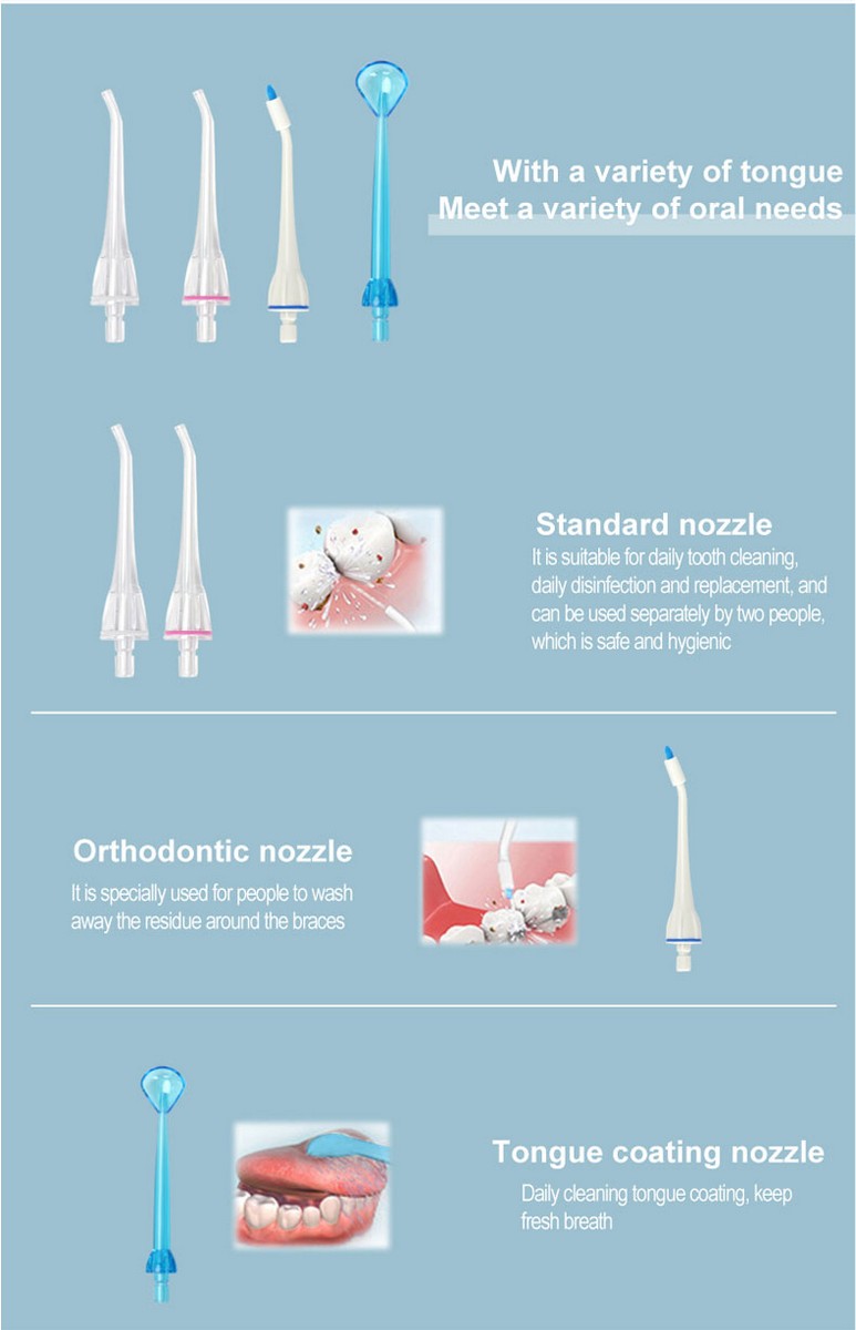 cepillarse los dientes con agua a presion