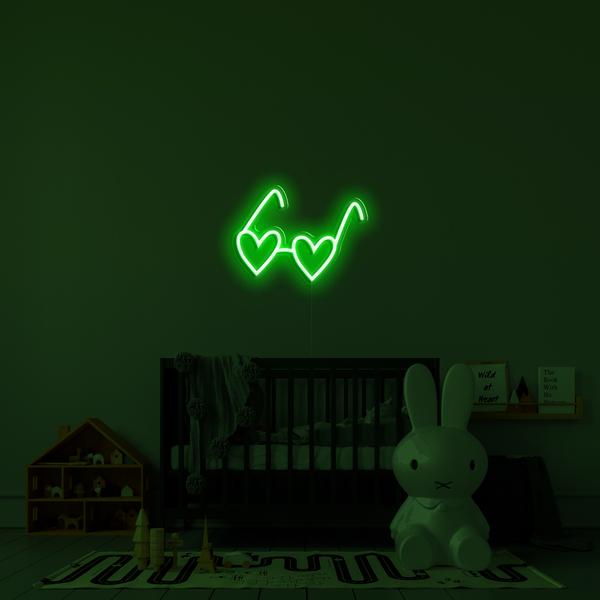 Inscripciones 3D en la pared - Gafas LED Heart, con dimensiones de 50 cm