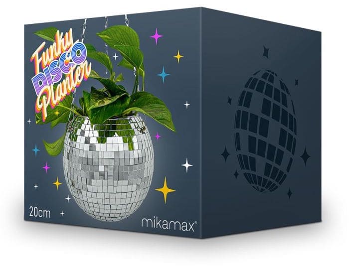 maceta funky disco planter - bola de espejos